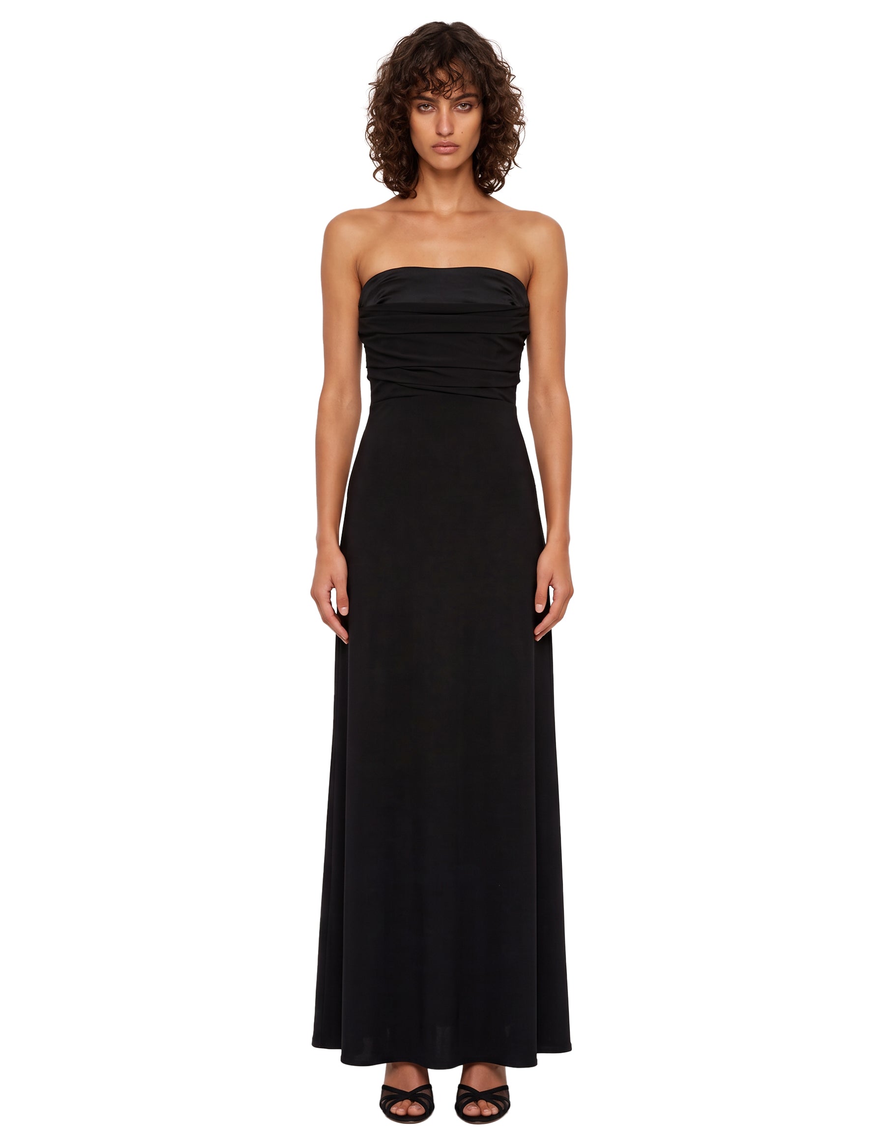 Abito bustier lungo in nero 