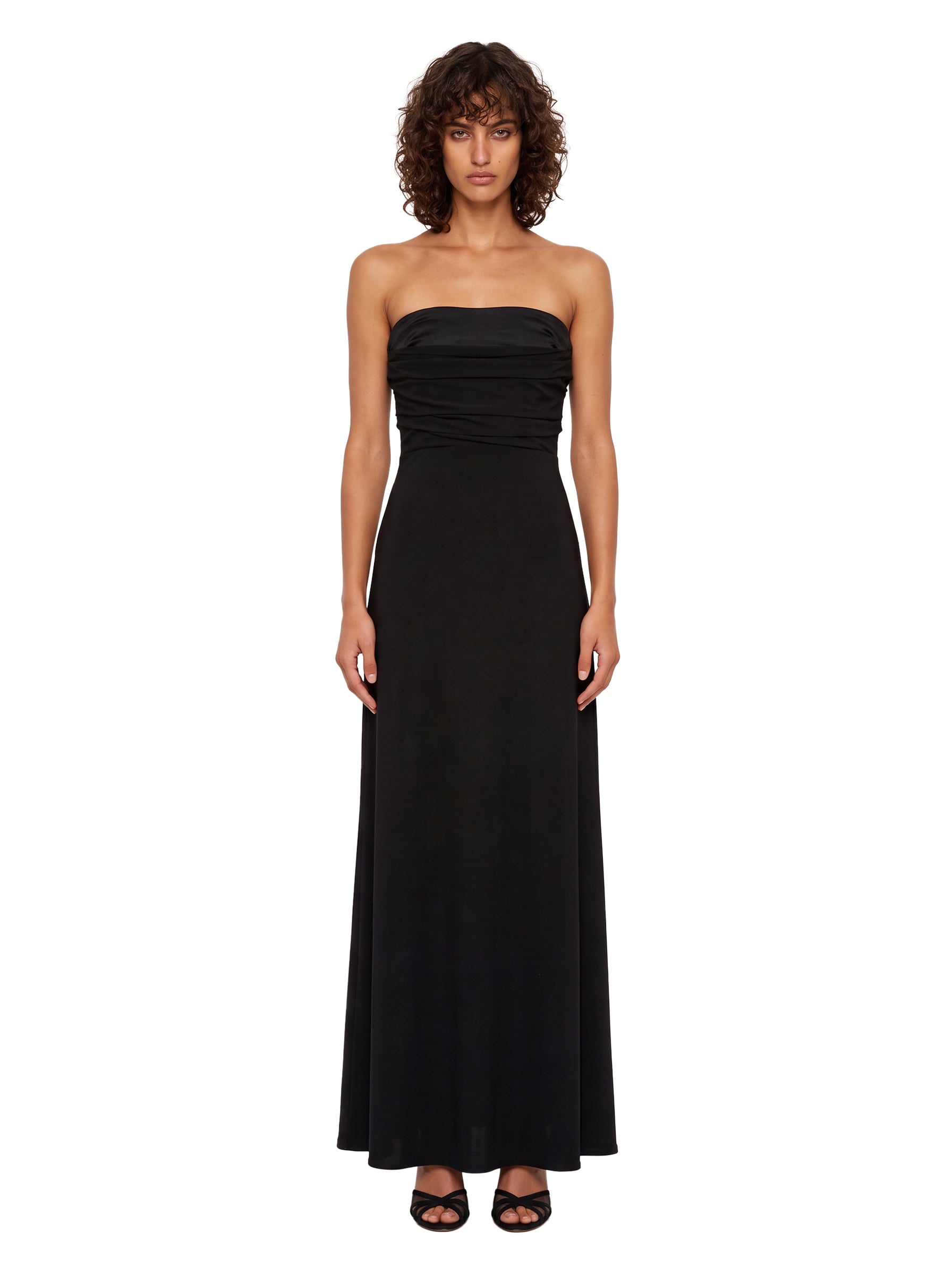 Abito bustier lungo in nero 