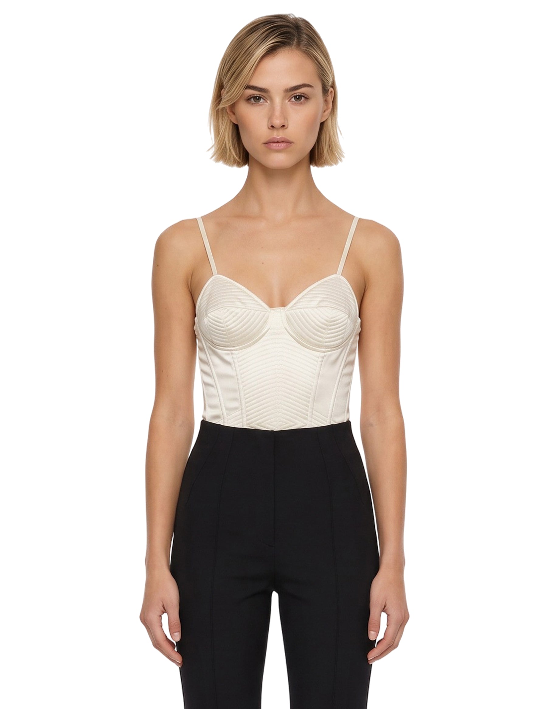 Body satin in avorio 