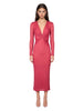 Abito con scollo a V in rosso