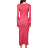 Abito con scollo a V in rosso 