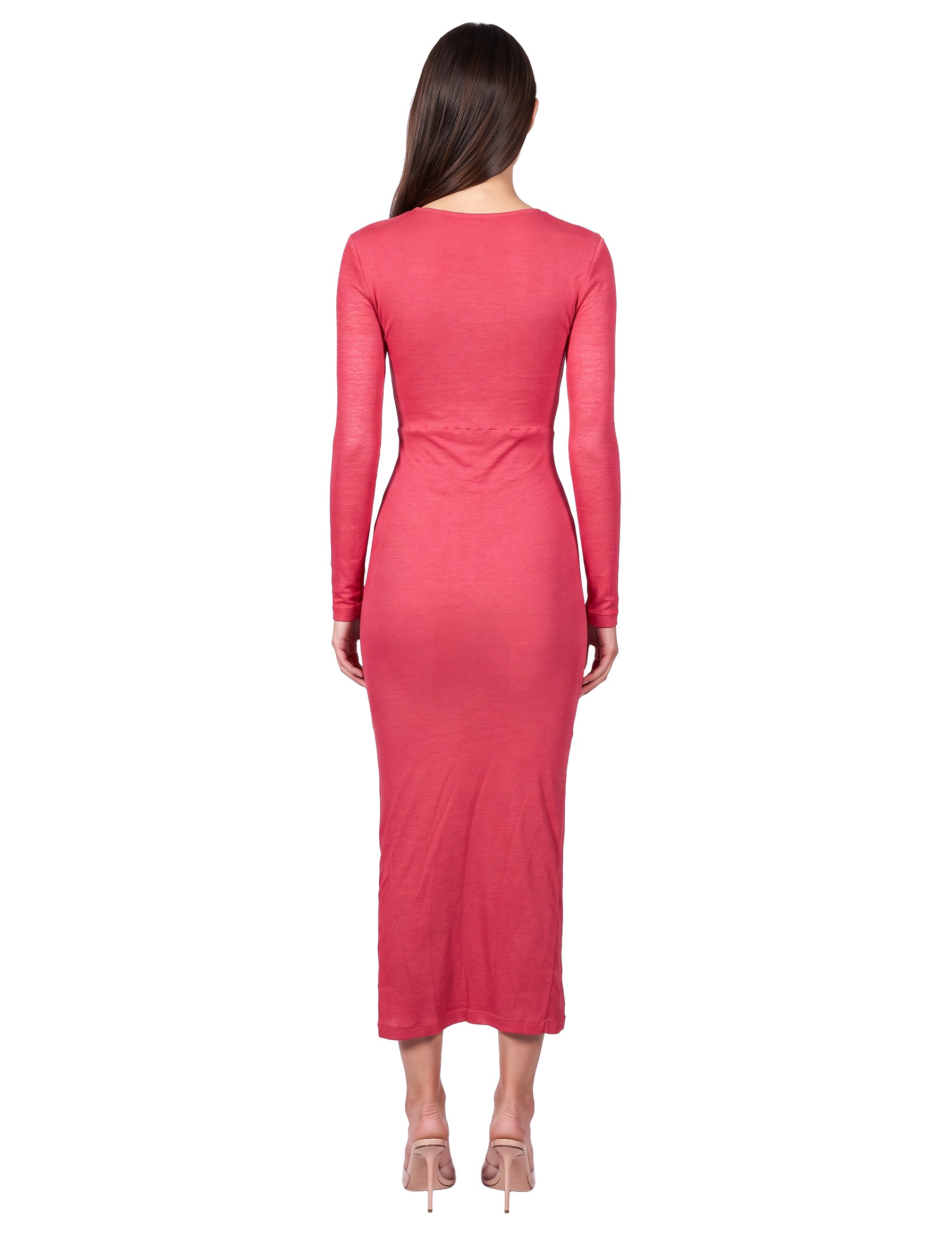 Abito con scollo a V in rosso 
