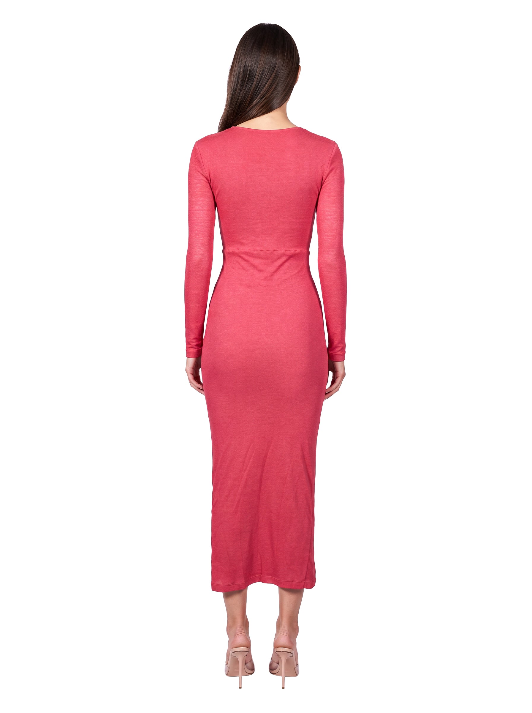 Abito con scollo a V in rosso 
