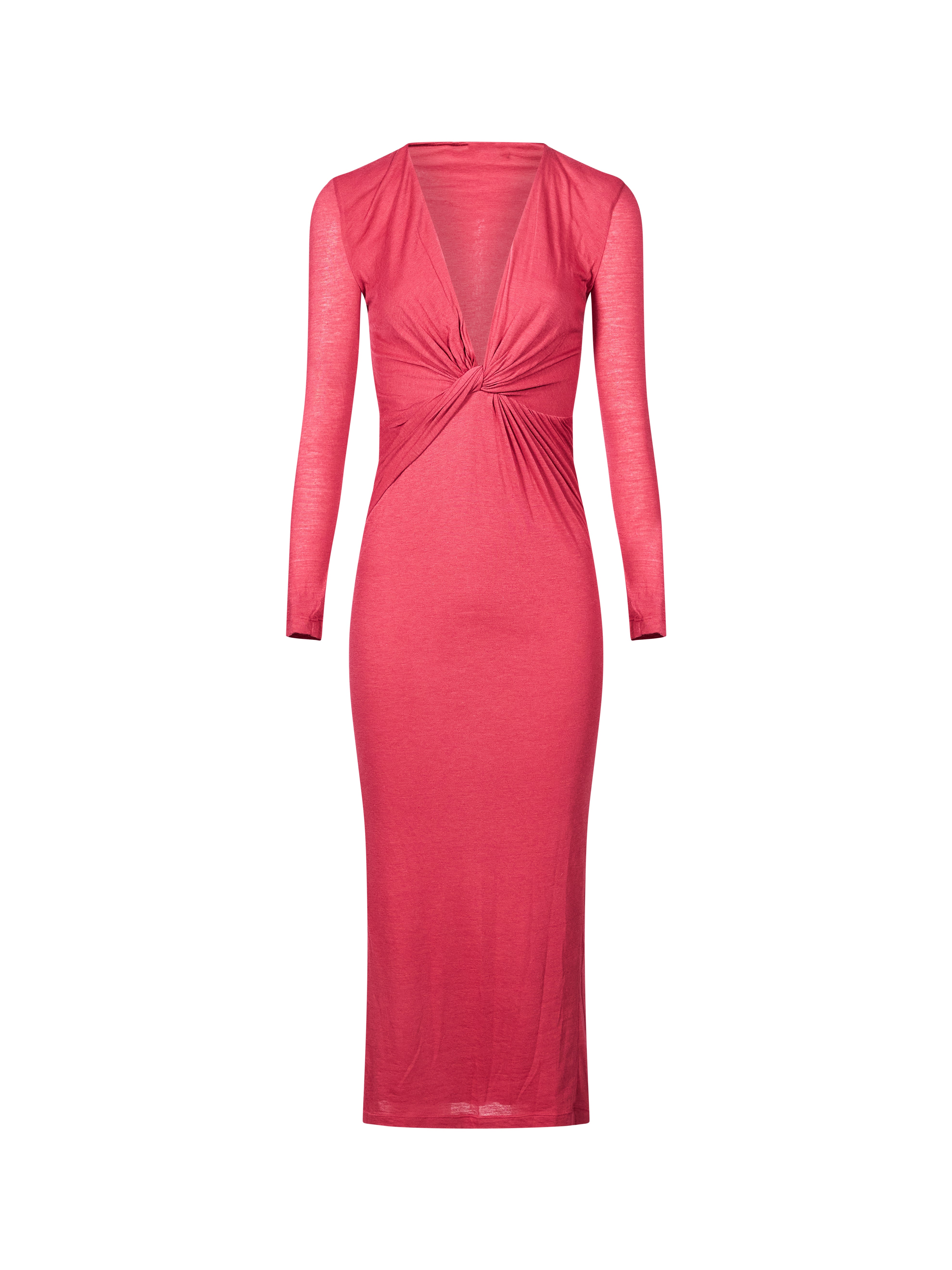 Abito con scollo a V in rosso 