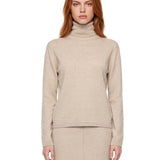 Pullover dolcevita Baviera in beige 
