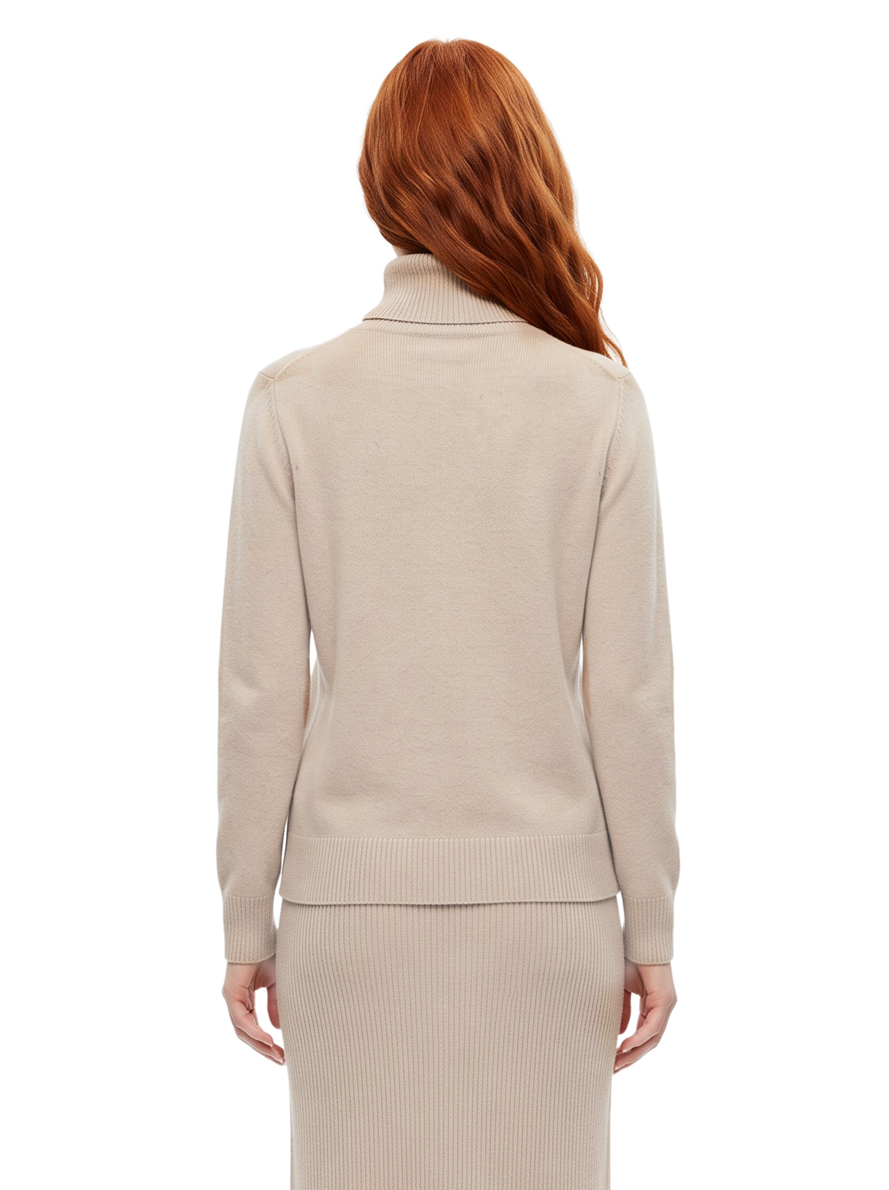 Pullover dolcevita Baviera in beige 