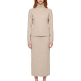 Pullover dolcevita Baviera in beige 