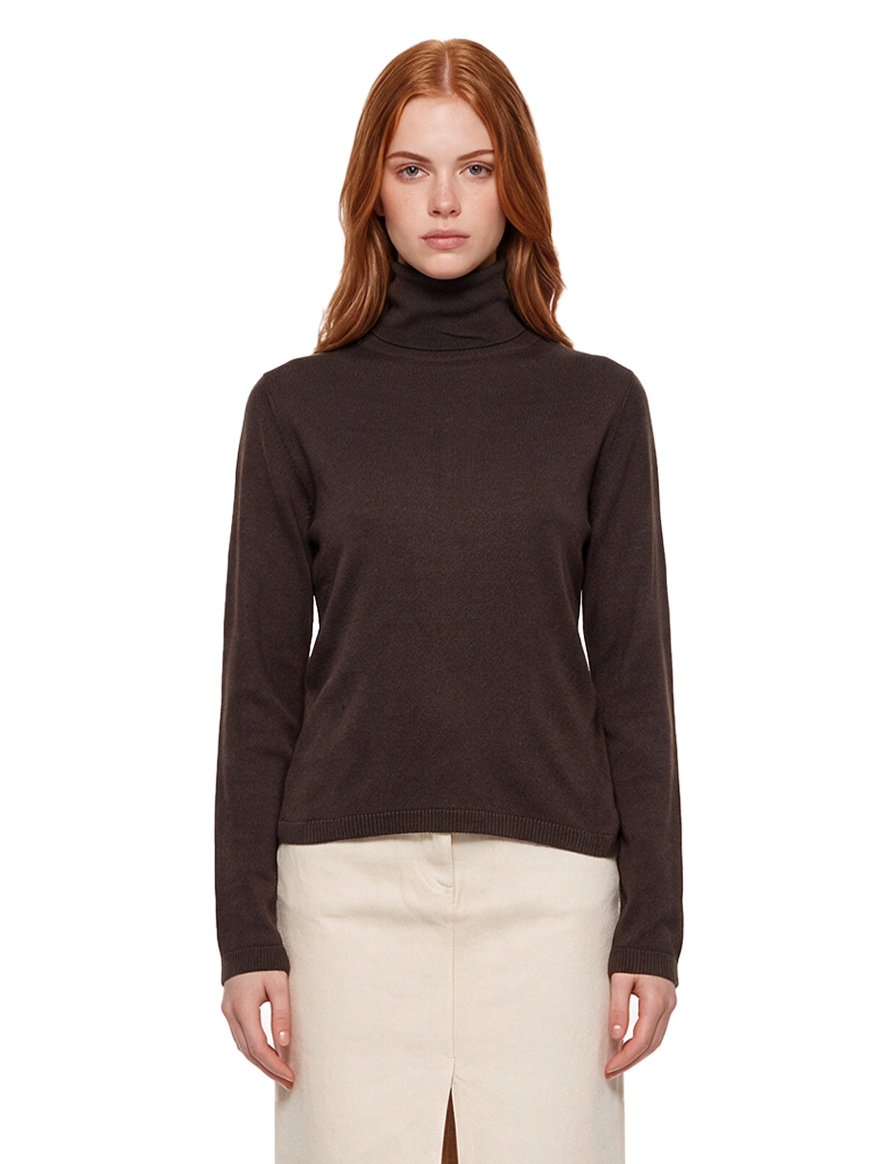 Pullover dolcevita Baviera in marrone 