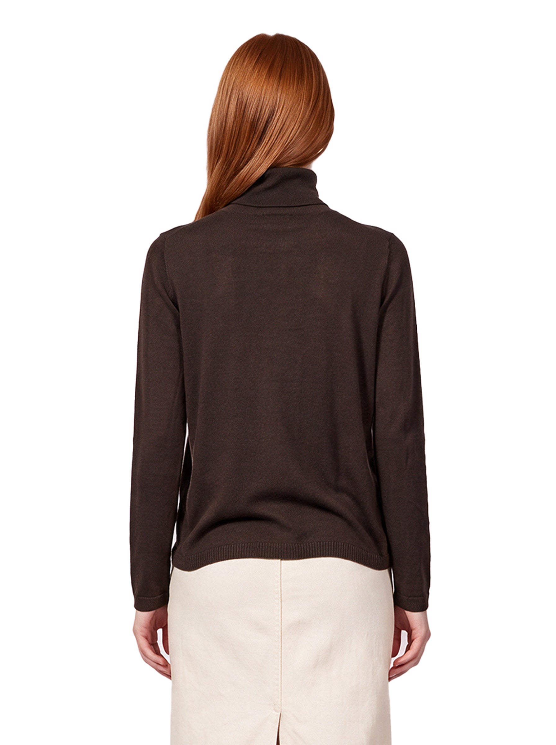 Pullover dolcevita Baviera in marrone 
