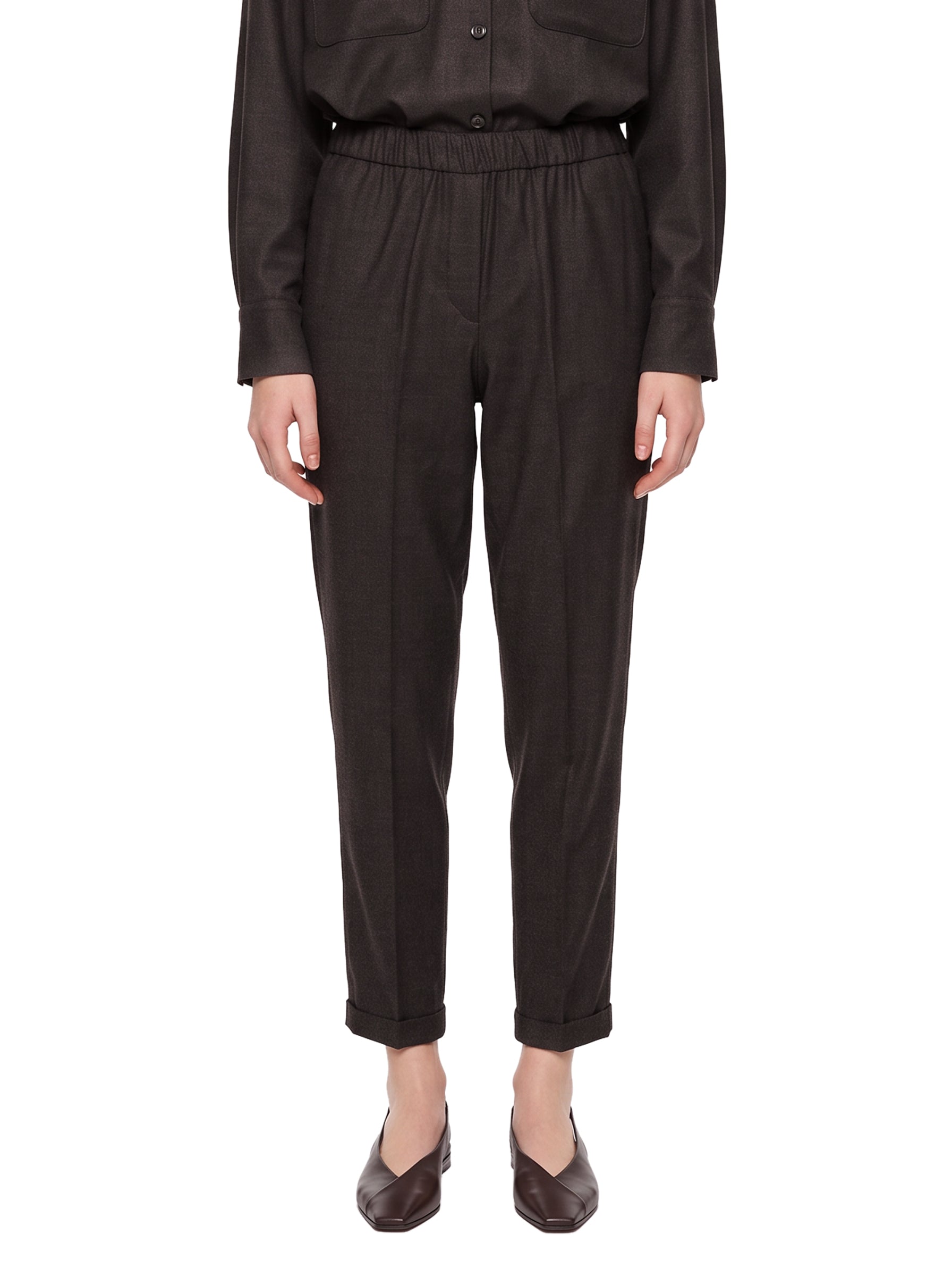 Pantaloni a sigaretta Rosalba in marrone 