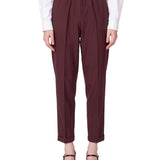 Pantaloni a sigaretta Rosalba in bordeaux 