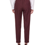 Pantaloni a sigaretta Rosalba in bordeaux 