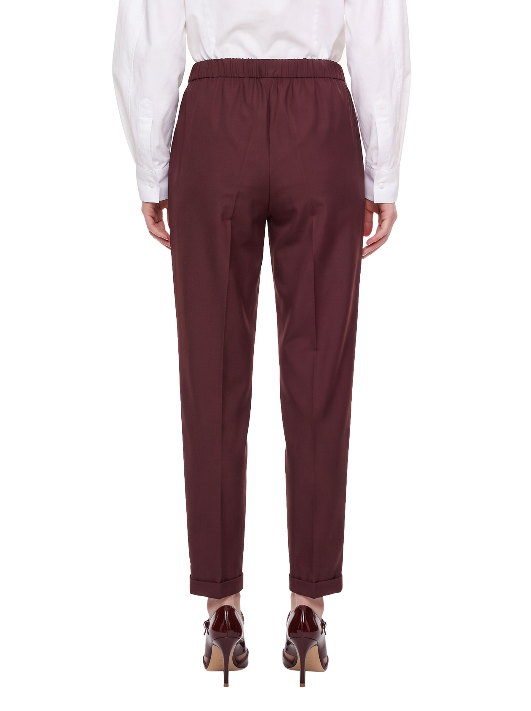 Pantaloni a sigaretta Rosalba in bordeaux 