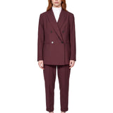 Pantaloni a sigaretta Rosalba in bordeaux 