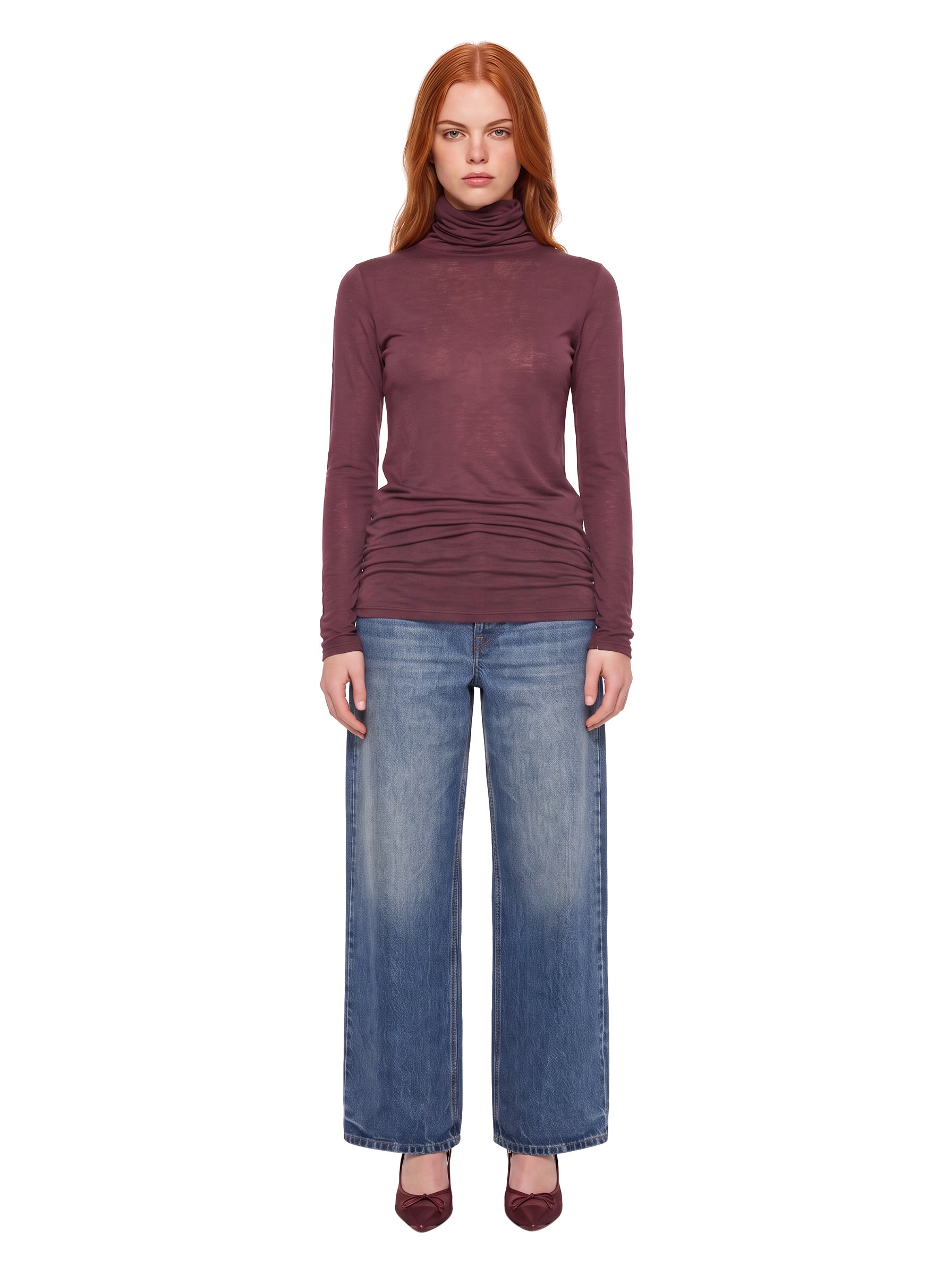 Maglia dolcevita Condor in bordeaux 