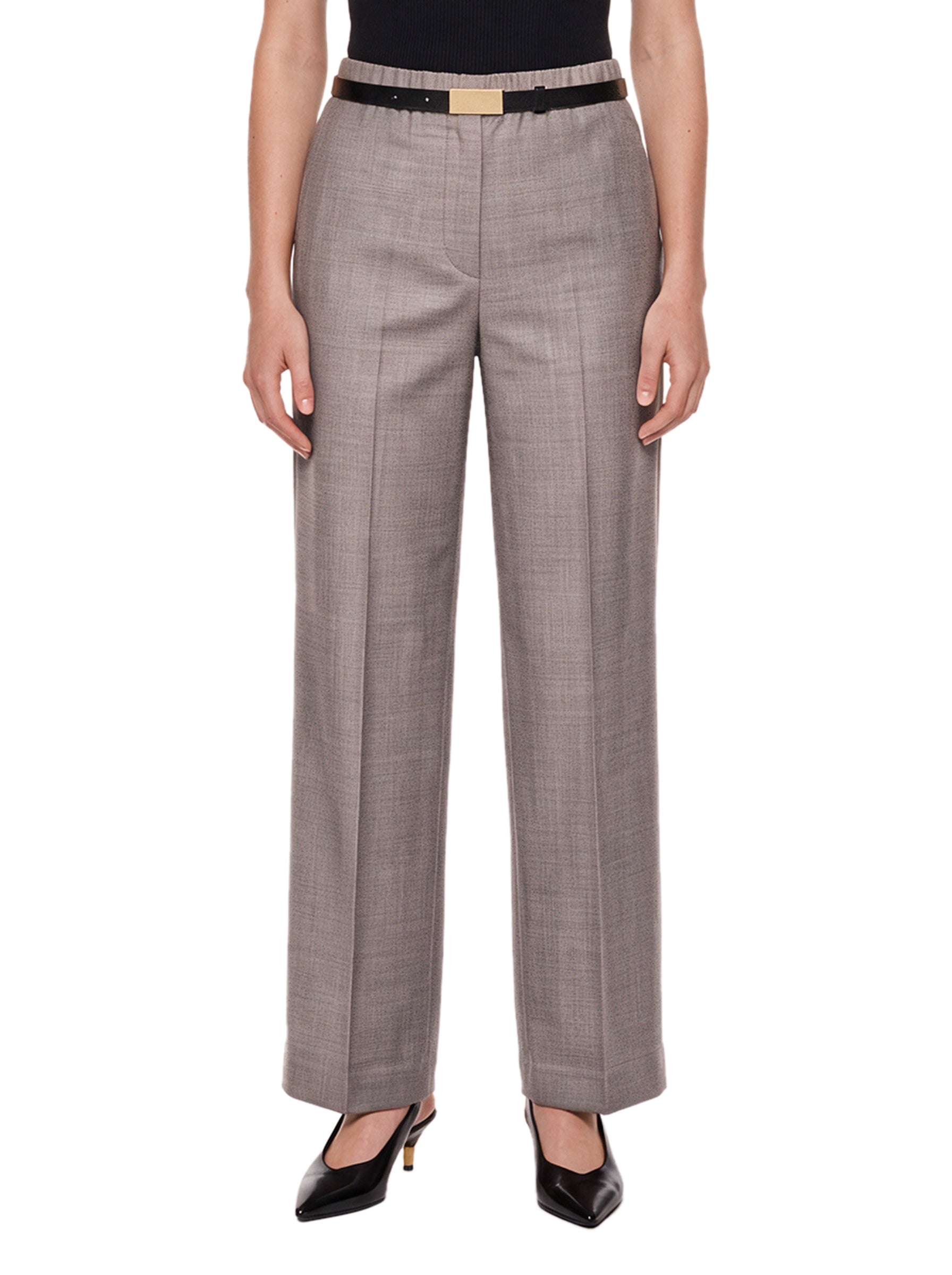 Pantaloni con pinces Silvio in grigio 