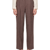 Pantaloni con pinces Silvio in marrone 