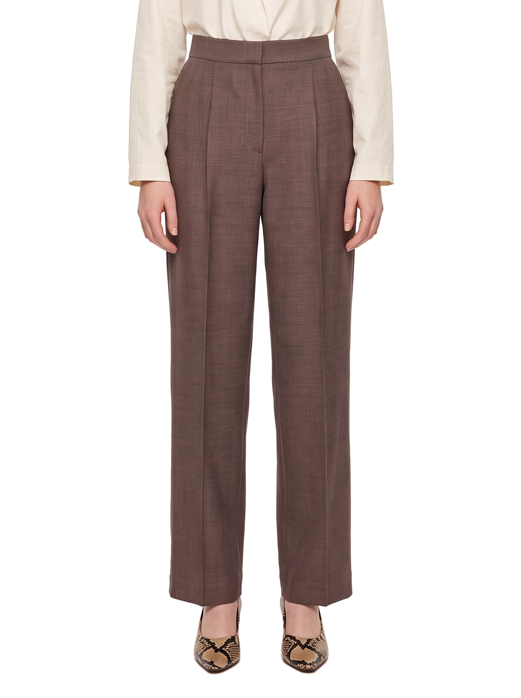 Pantaloni con pinces Silvio in marrone 