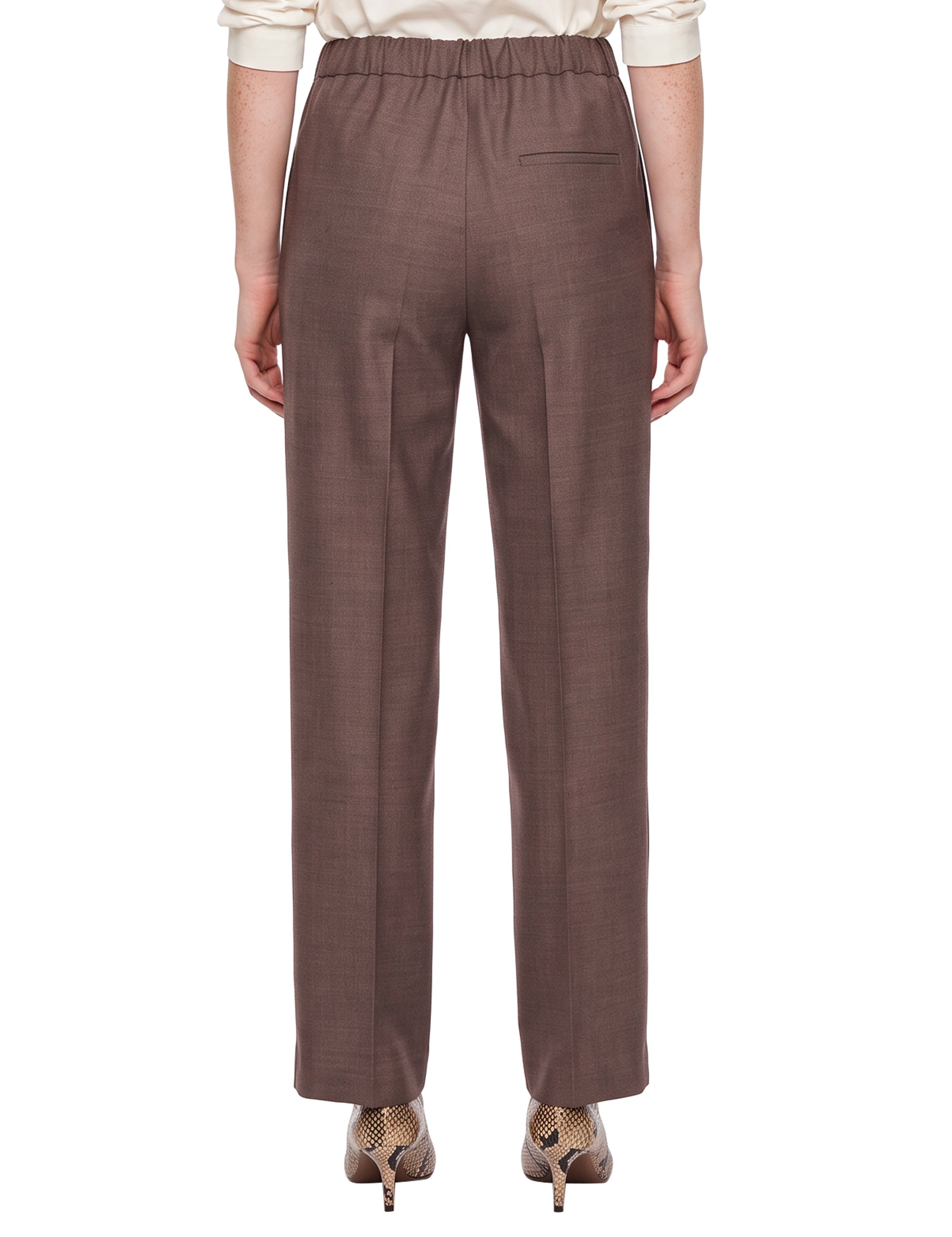 Pantaloni con pinces Silvio in marrone 