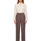 Pantaloni con pinces Silvio in marrone 
