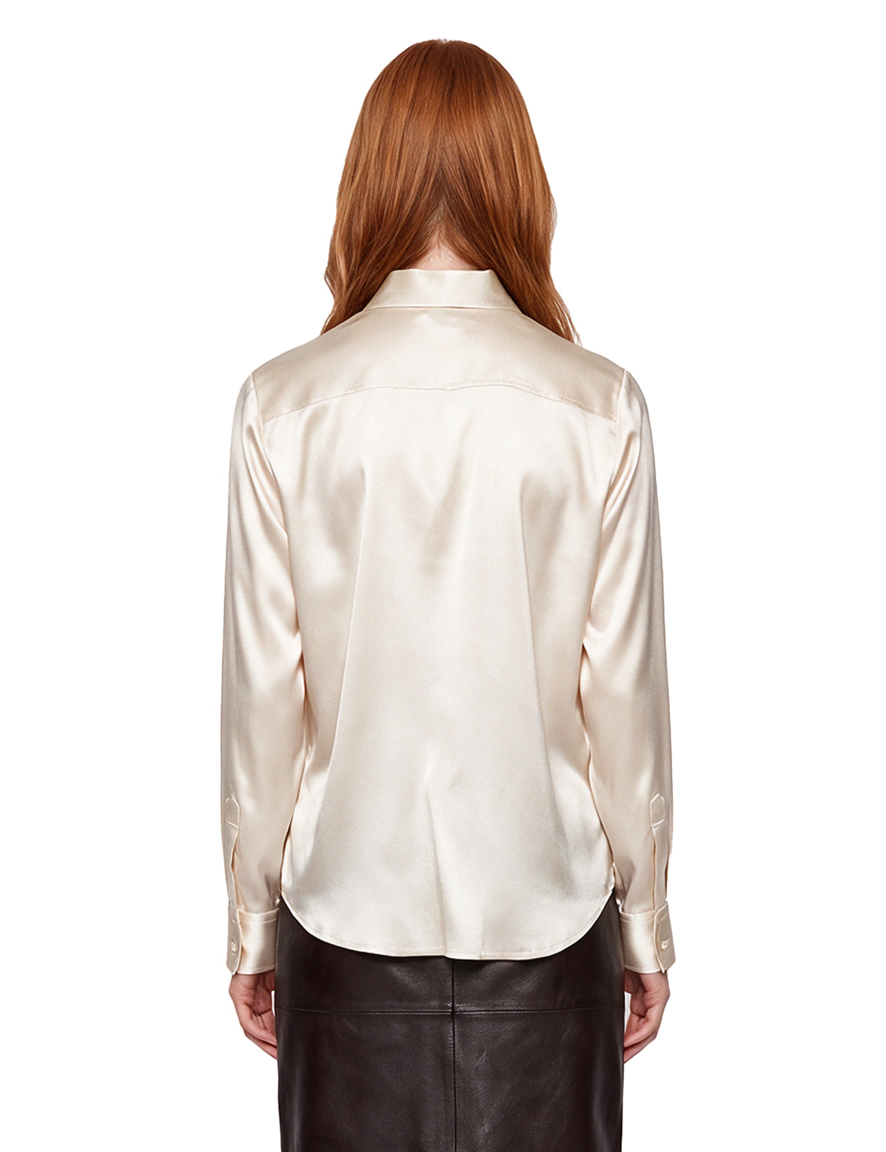 Camicia in seta Chisone in avorio 