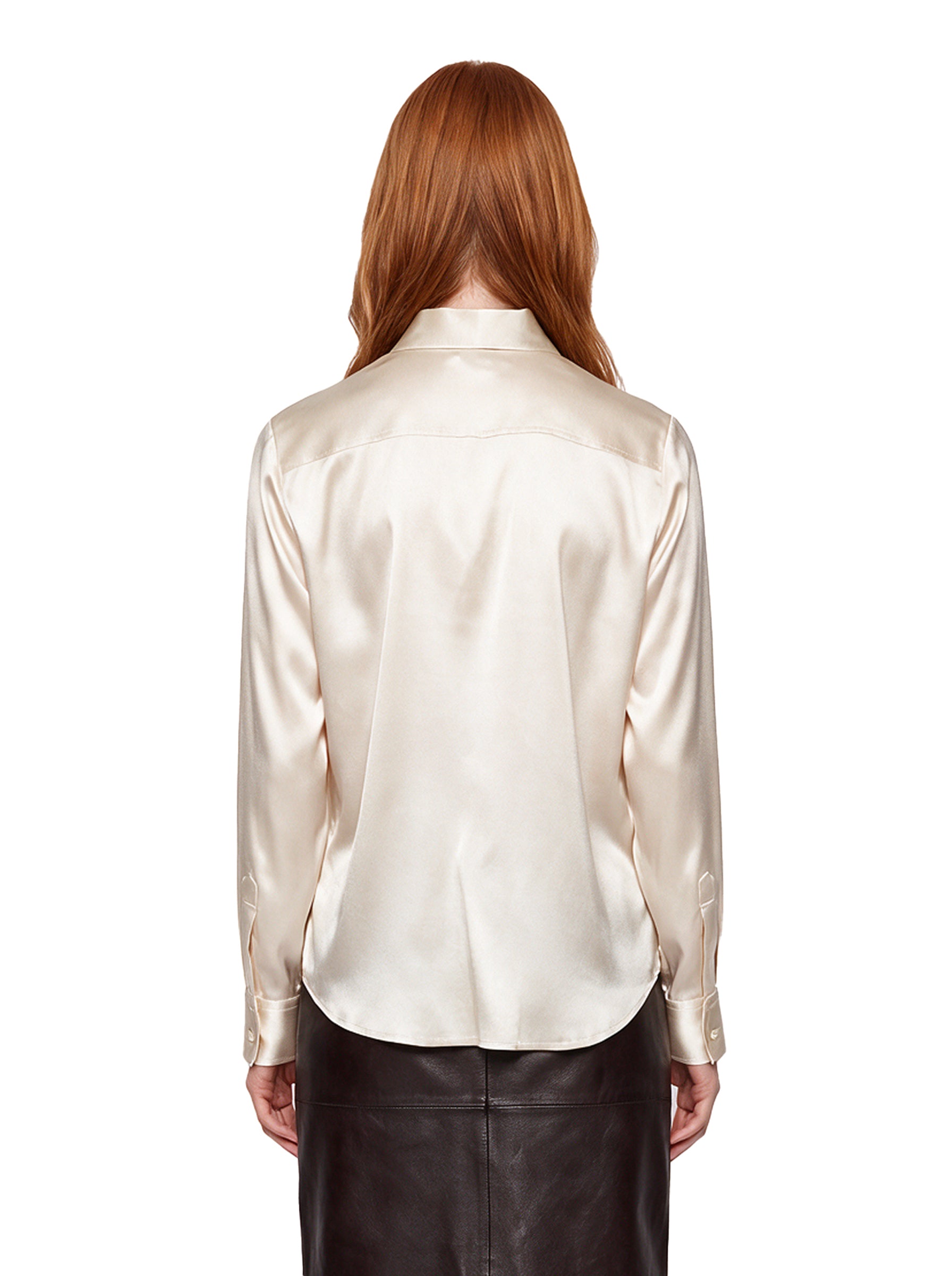 Camicia in seta Chisone in avorio 