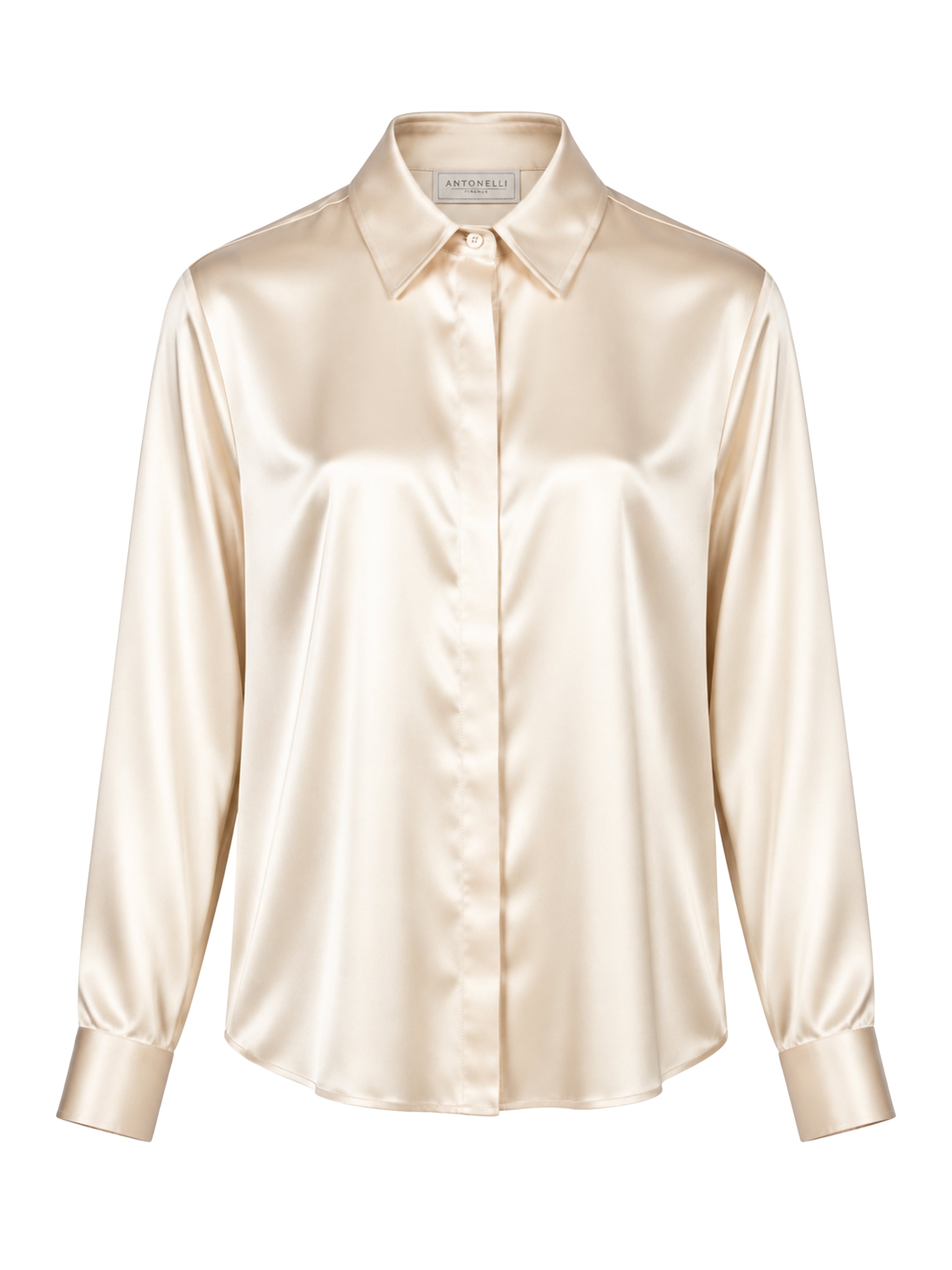 Camicia in seta Chisone in avorio 