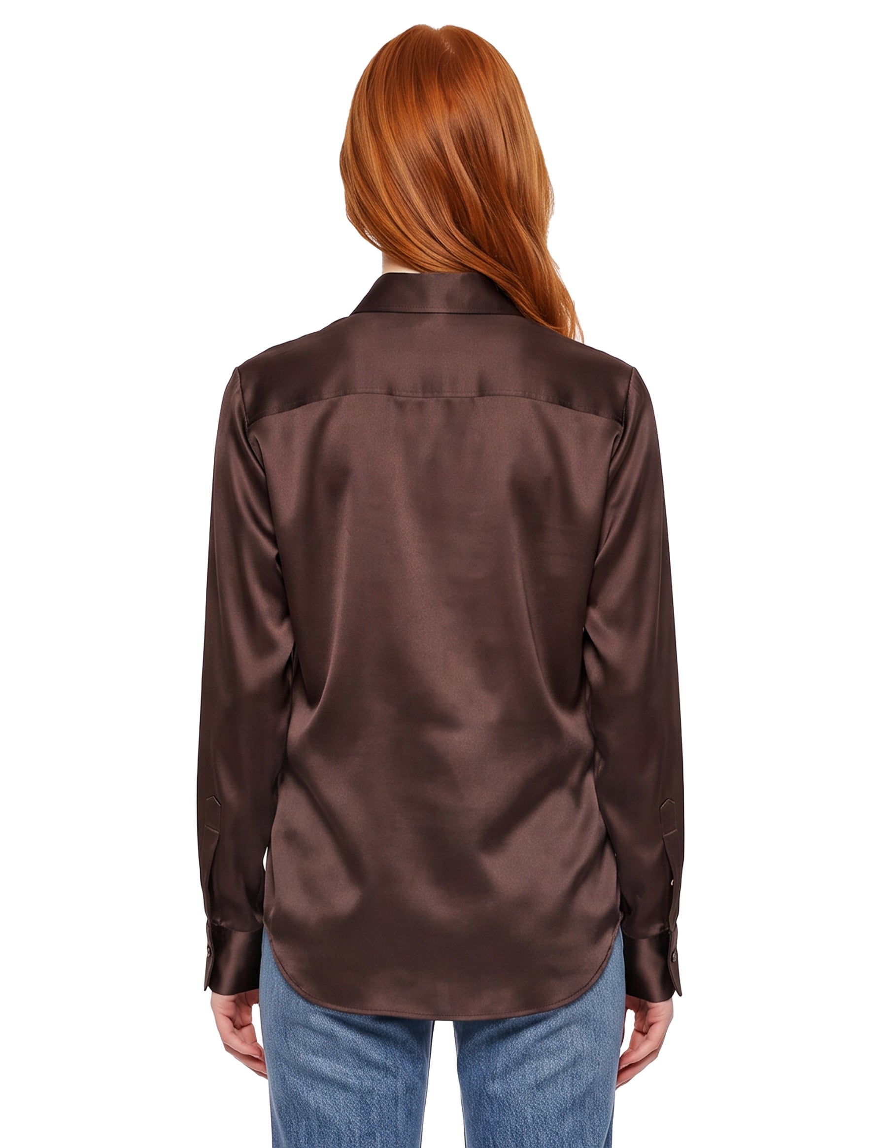 Camicia in seta Chisone in marrone 