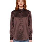 Camicia in seta Chisone in marrone 