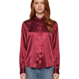 Camicia in seta Chisone in rosso scuro 