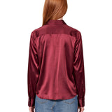 Camicia in seta Chisone in rosso scuro 