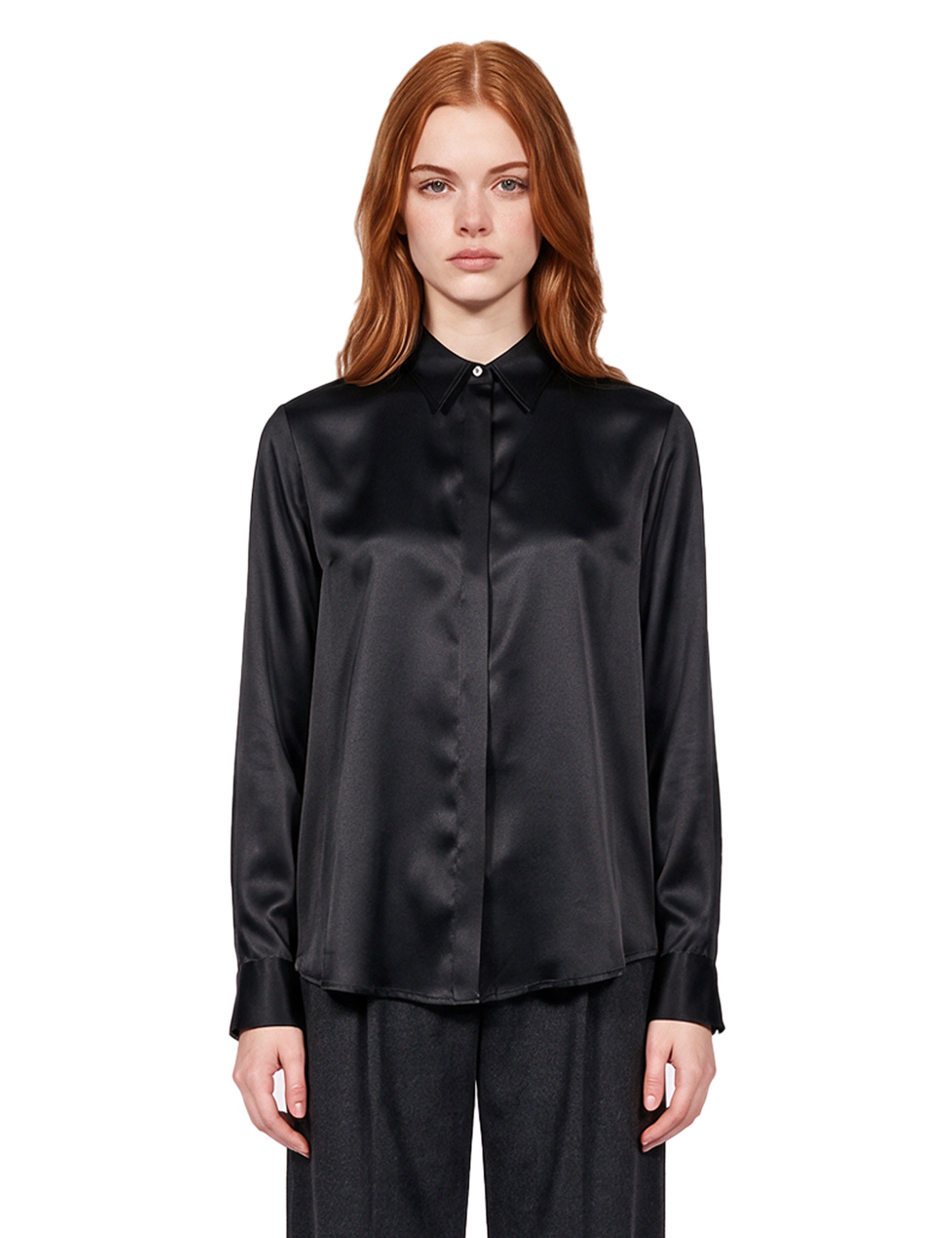 Camicia in seta Chisone in nero 