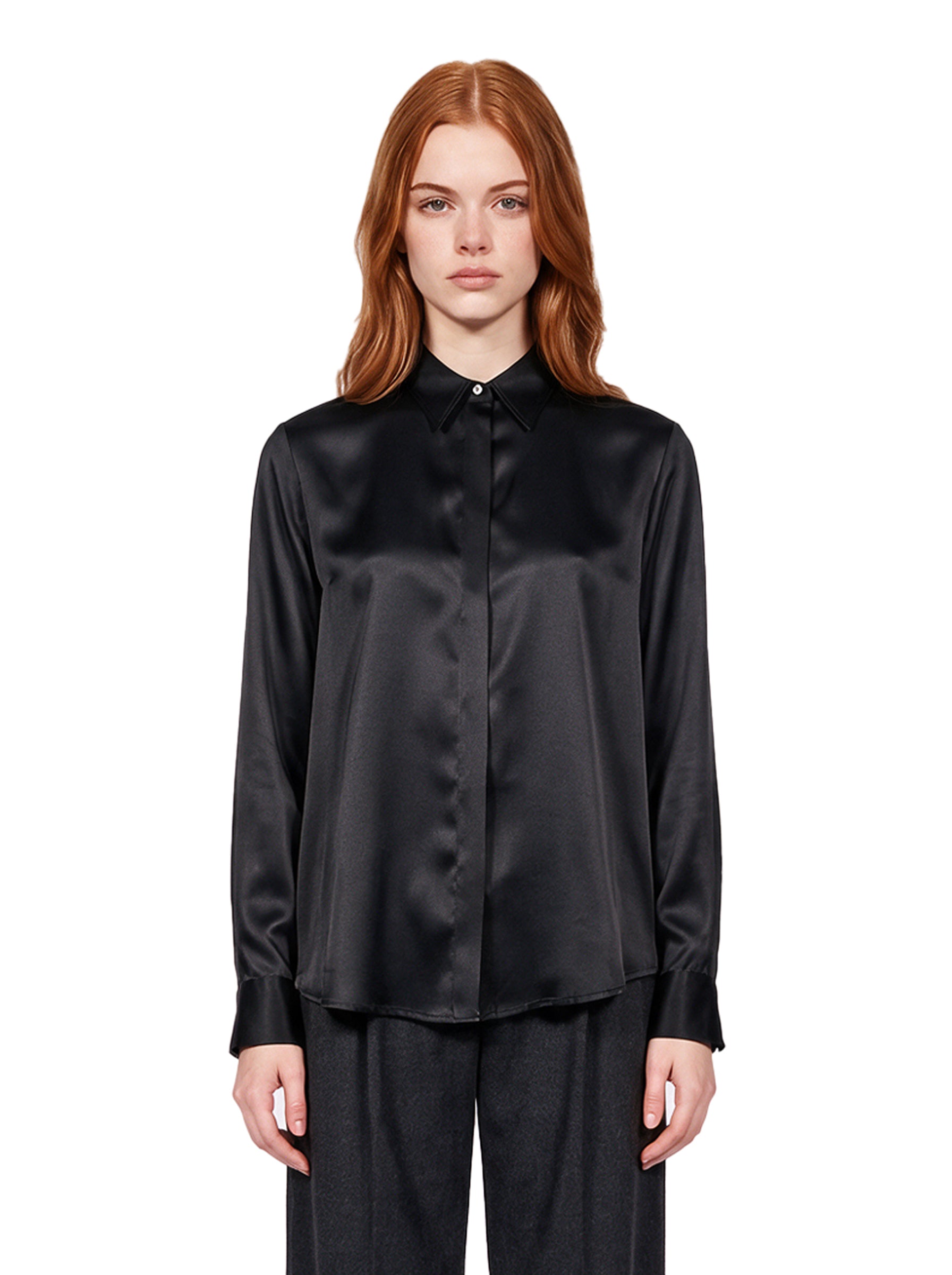 Camicia in seta Chisone in nero 