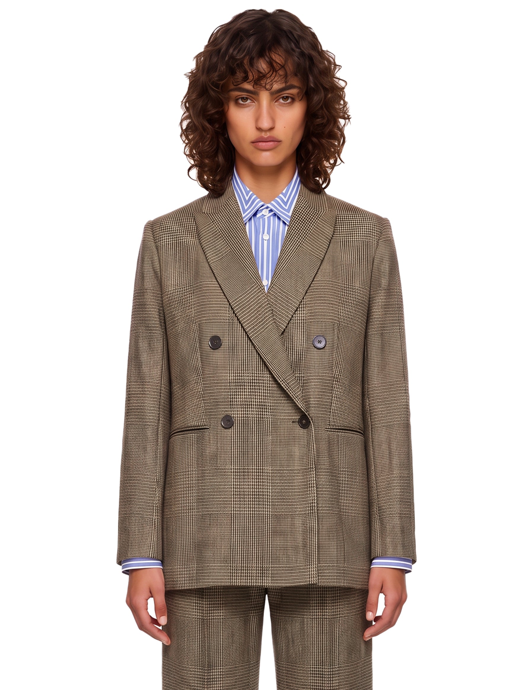 Blazer doppiopetto Hime in marrone 