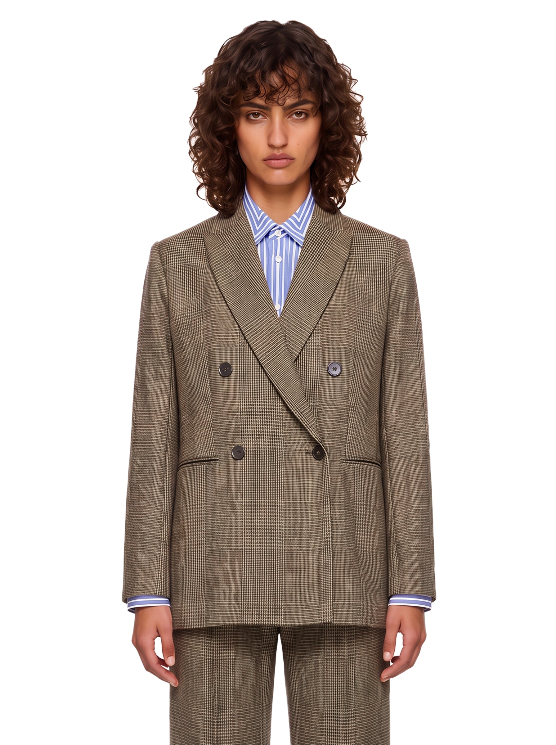 Blazer doppiopetto Hime in marrone 