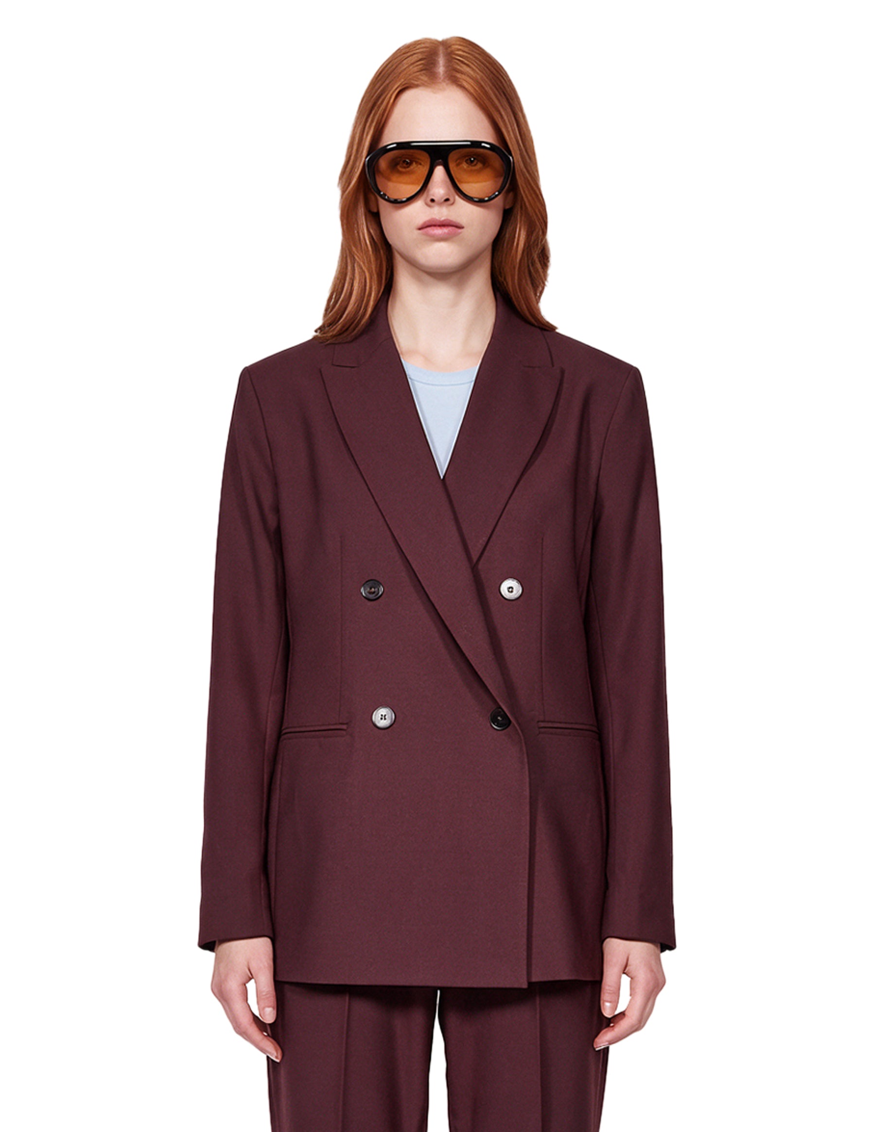 Blazer doppiopetto Hime in bordeaux 
