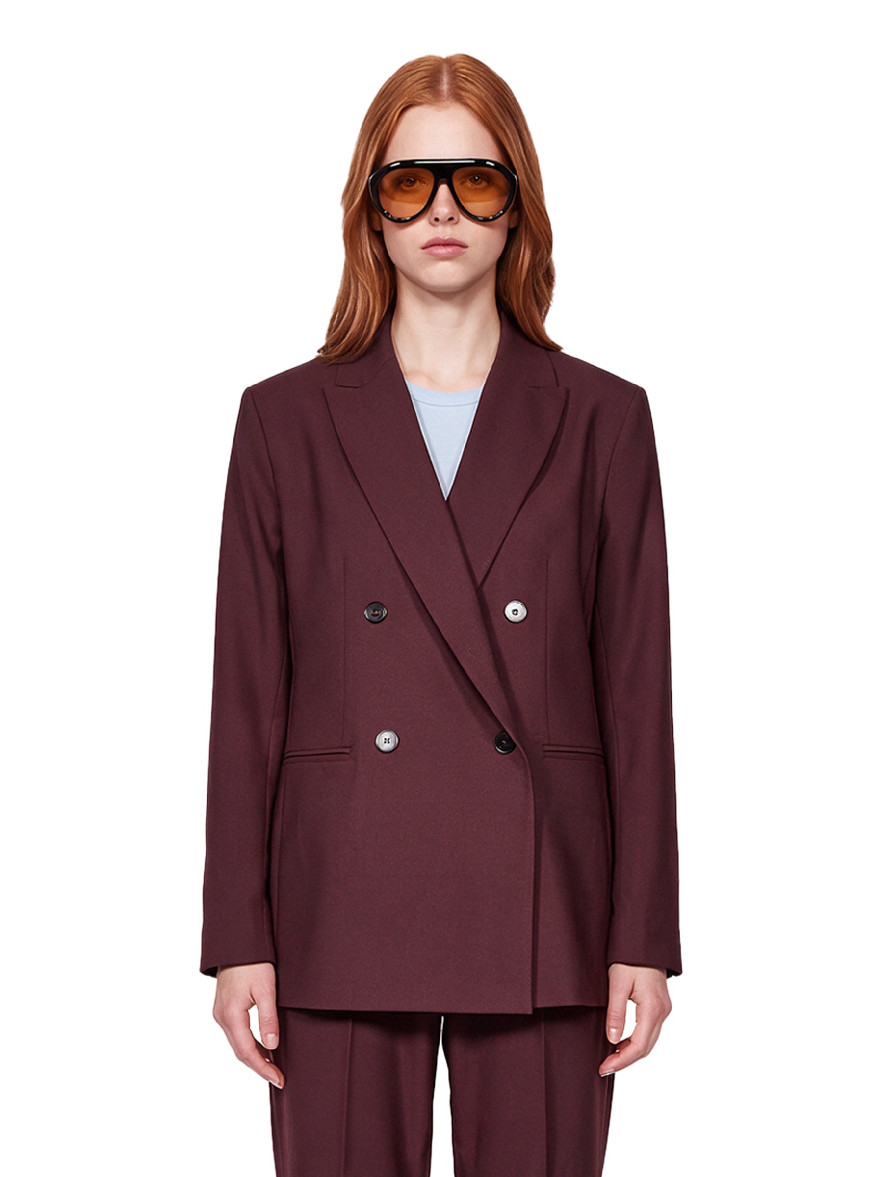 Blazer doppiopetto Hime in bordeaux 