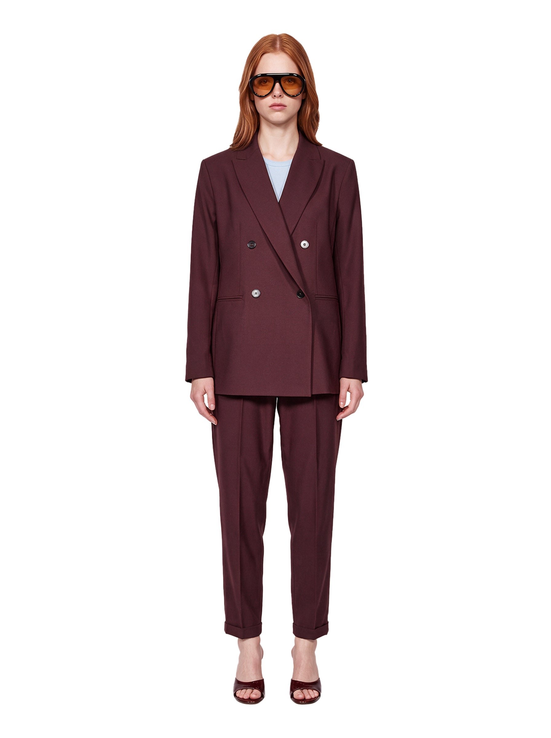 Blazer doppiopetto Hime in bordeaux 