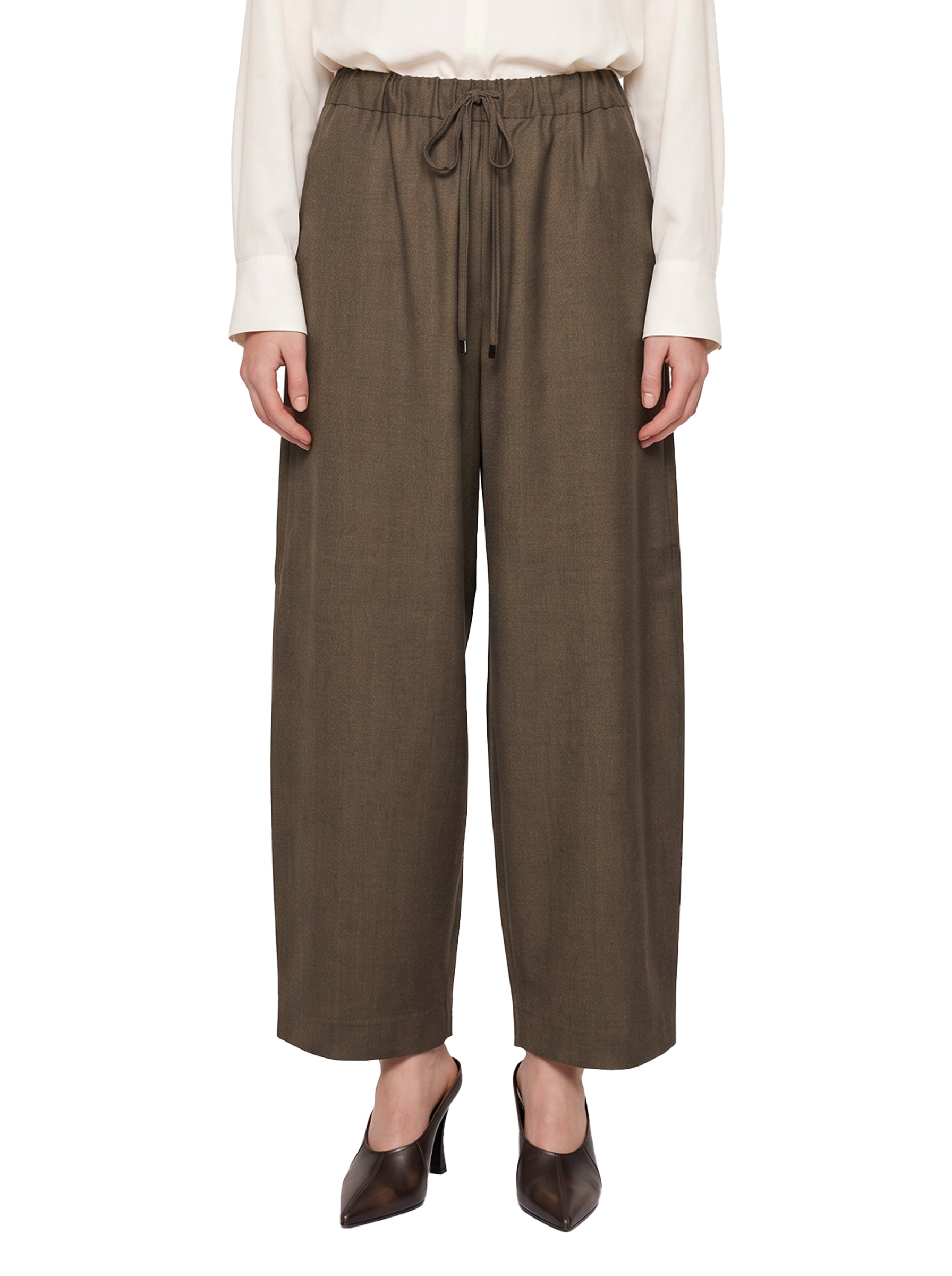Pantaloni con coulisse San Lorenzo in verde khaki 