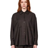 Camicia oversize Azalea in marrone 