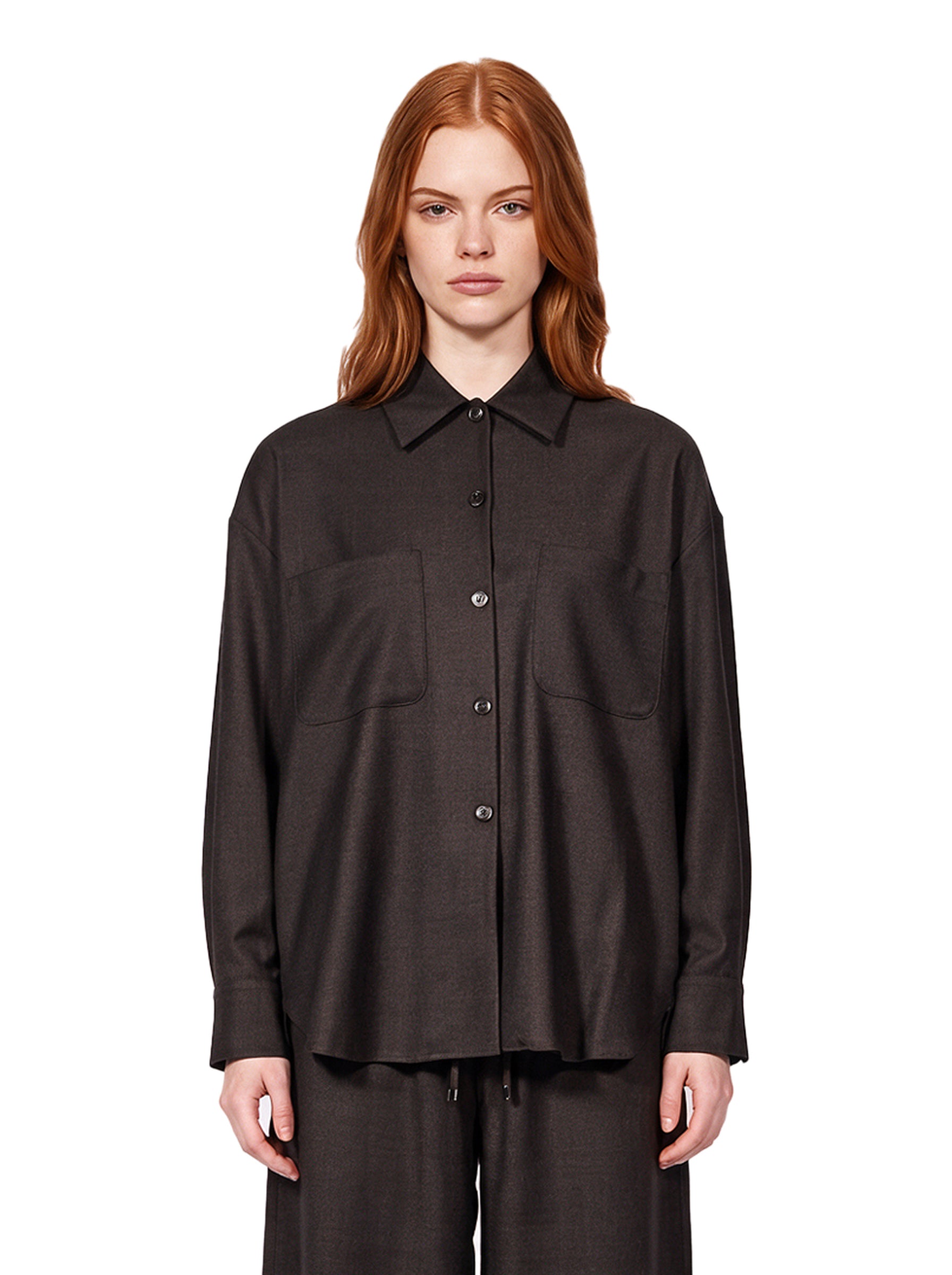 Camicia oversize Azalea in marrone 