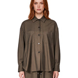 Camicia oversize Azalea in verde khaki 