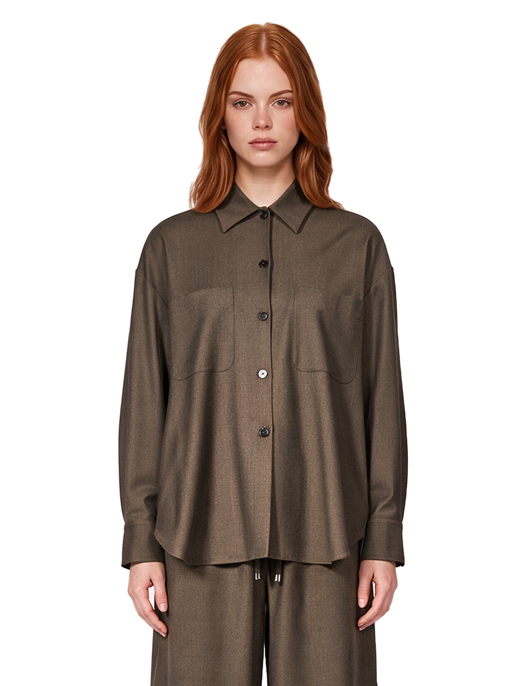 Camicia oversize Azalea in verde khaki 