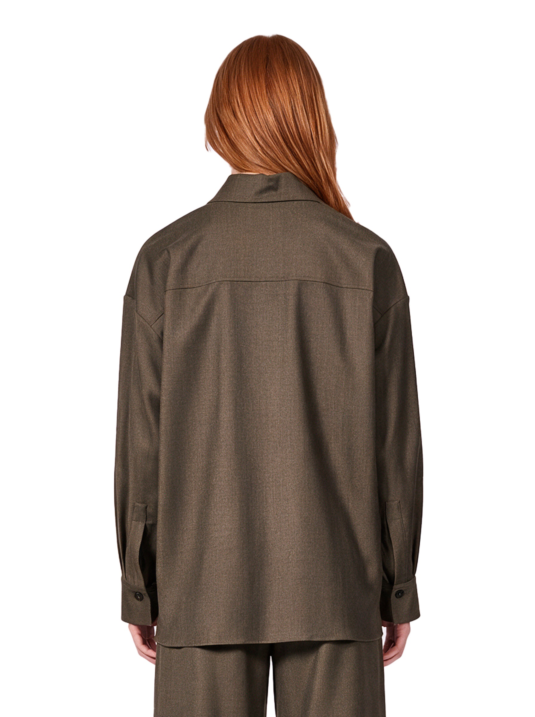 Camicia oversize Azalea in verde khaki 