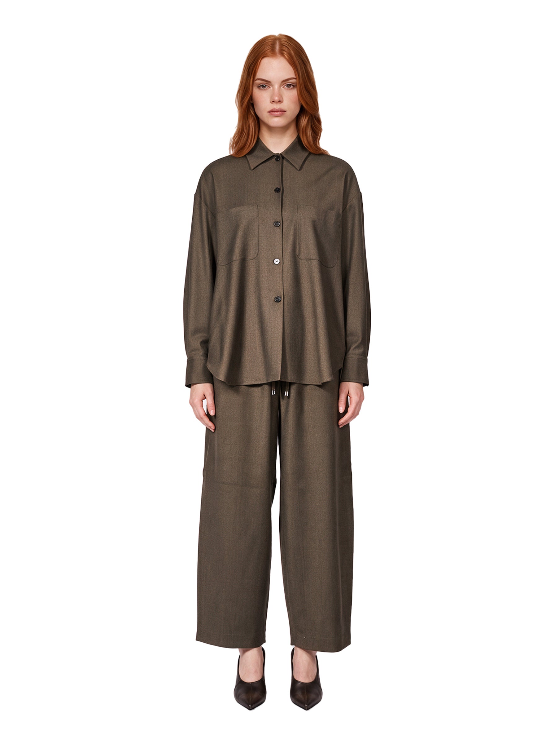 Camicia oversize Azalea in verde khaki 