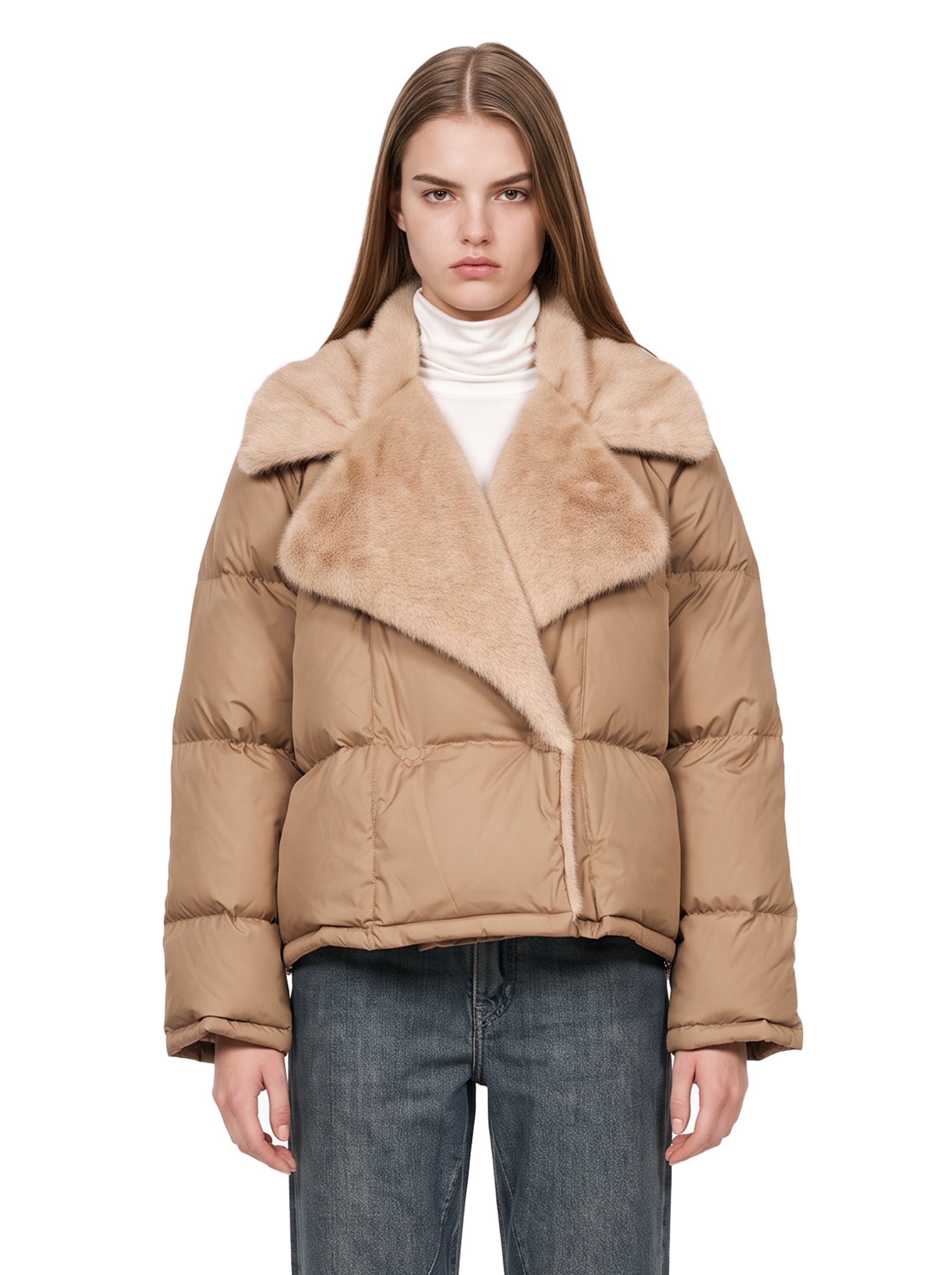 Piumino Fico in beige 