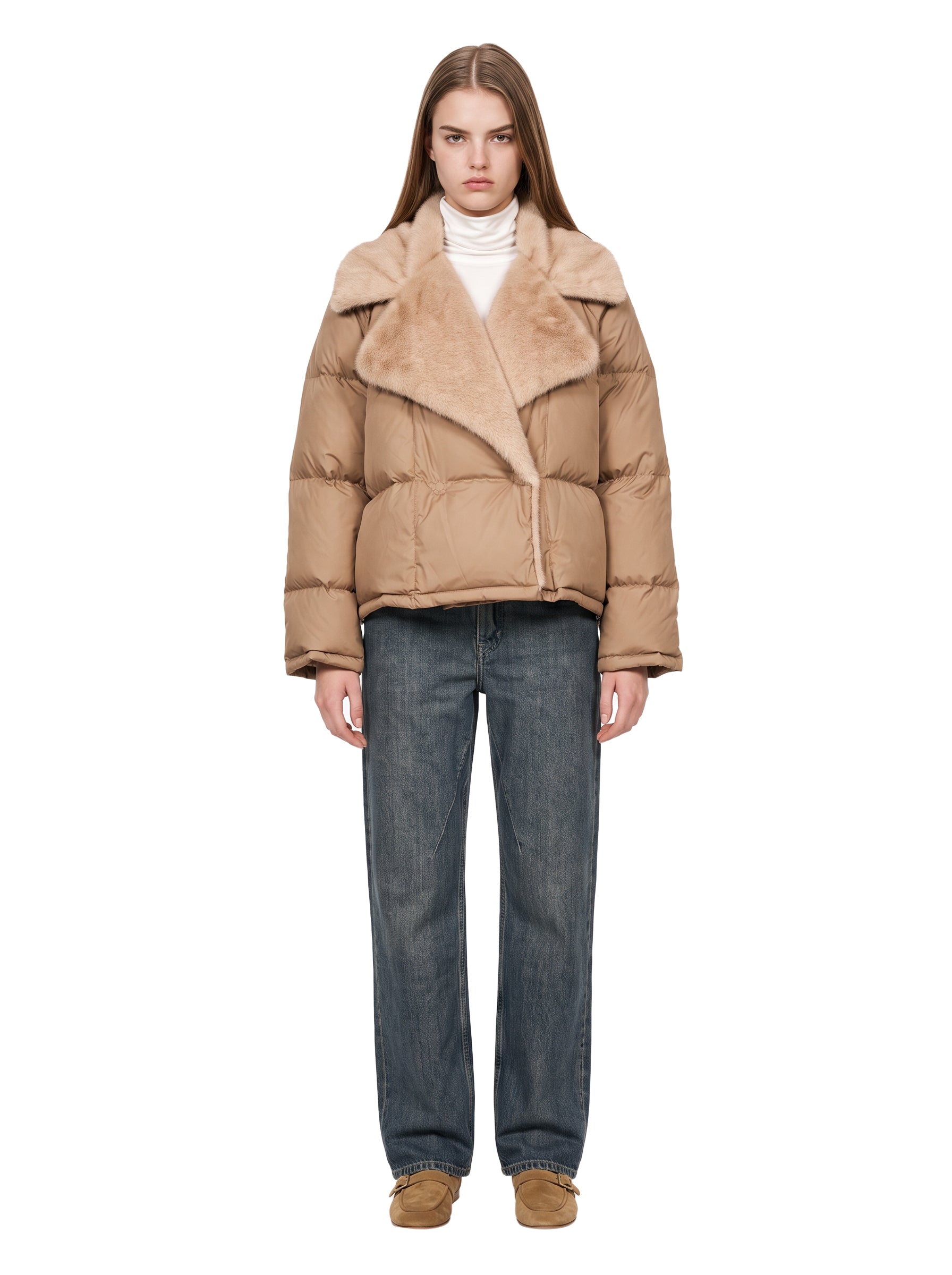 Piumino Fico in beige 