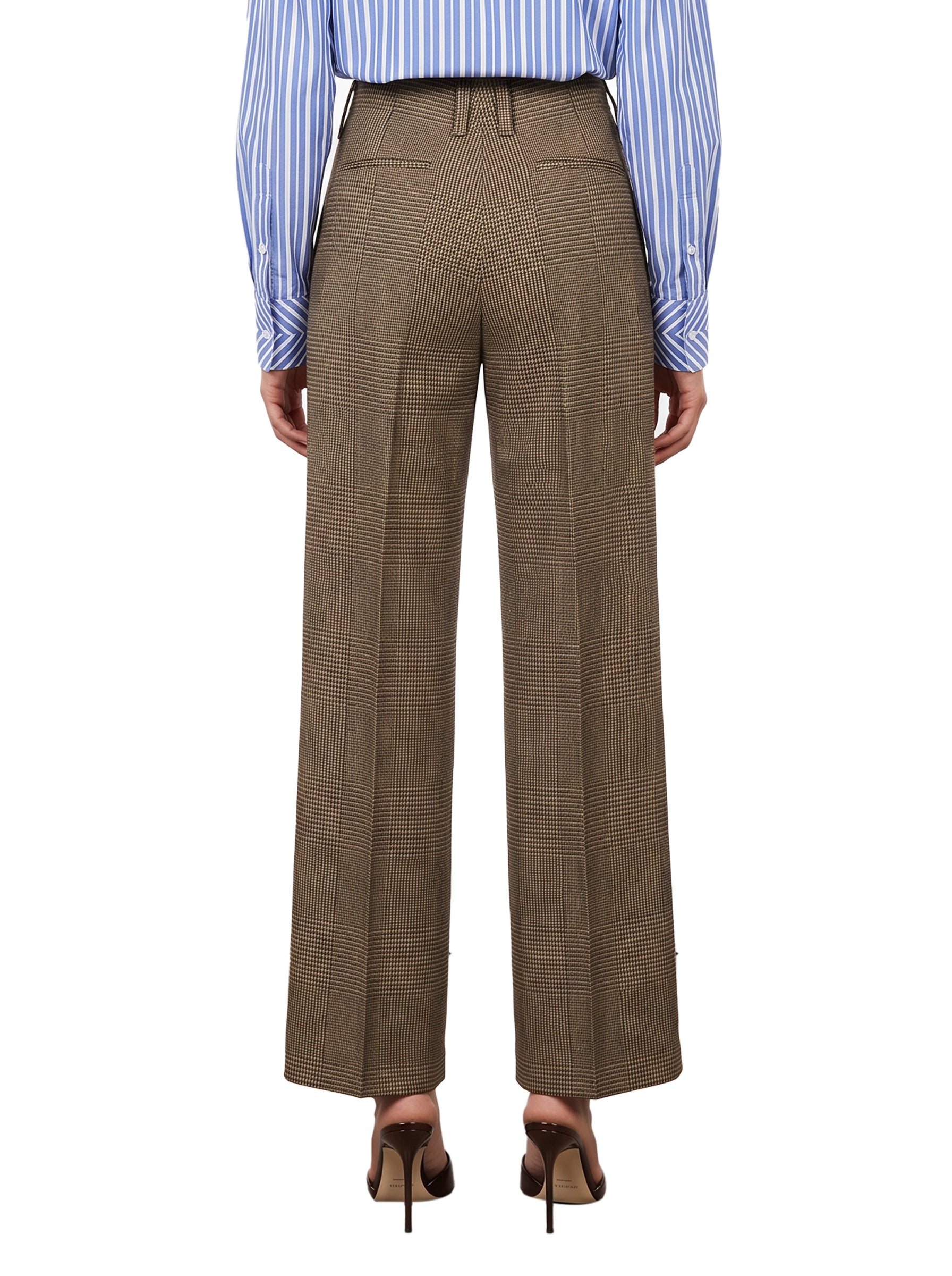 Pantaloni a quadri Pervinca in beige 