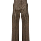Pantaloni a quadri Pervinca in beige 
