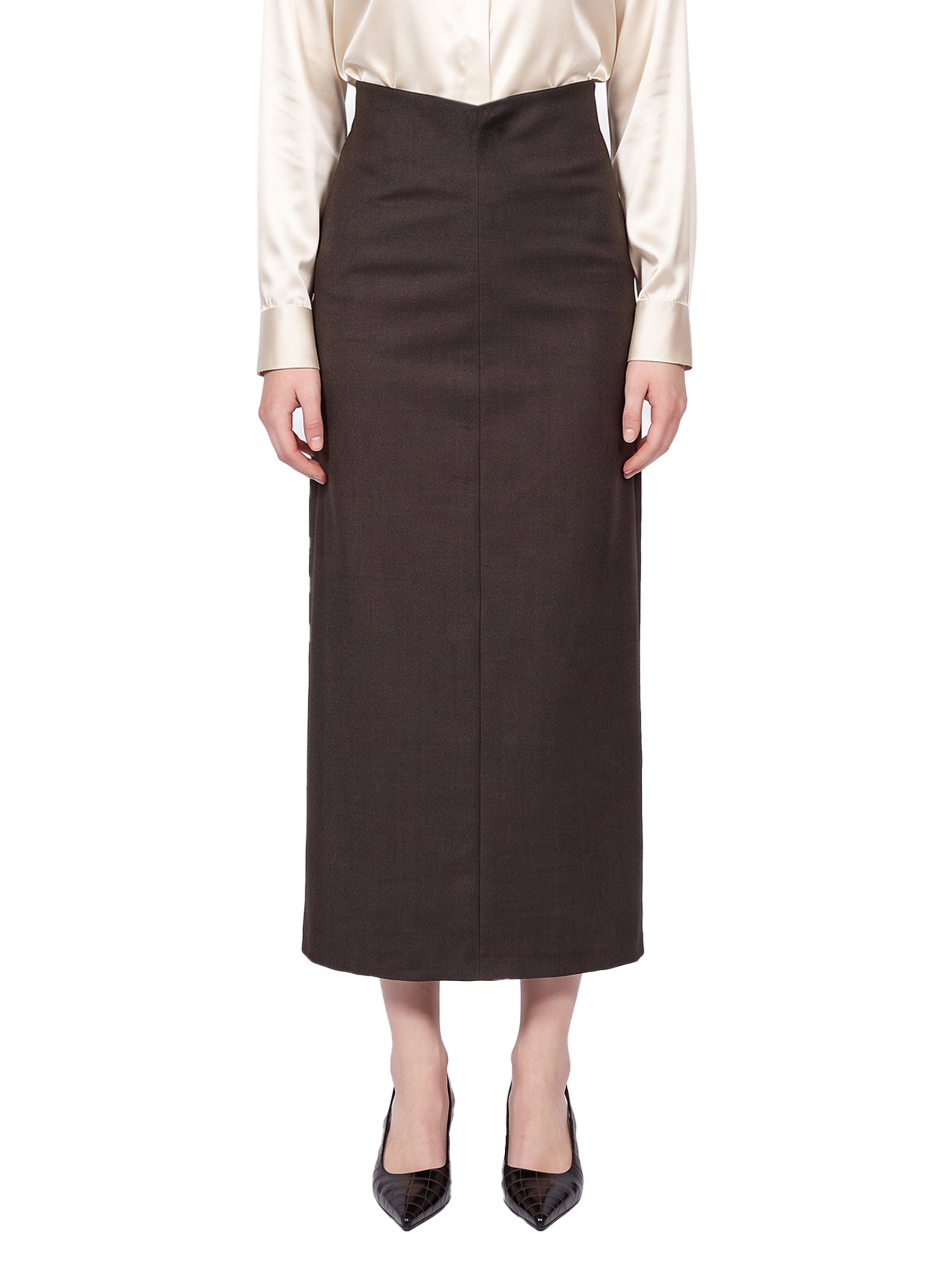 Gonna midi Ippolito in marrone 
